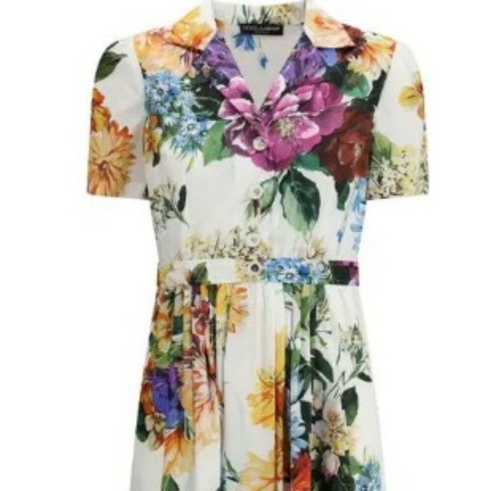 D&G Flower bouquet print chemisier Dress